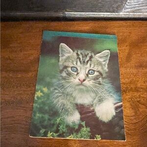 Vintage Cat Notepad Different Kitten on Pages
